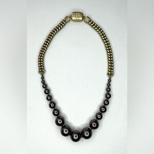 Givenchy Brown Pearl Necklace With Magnetic Clasp